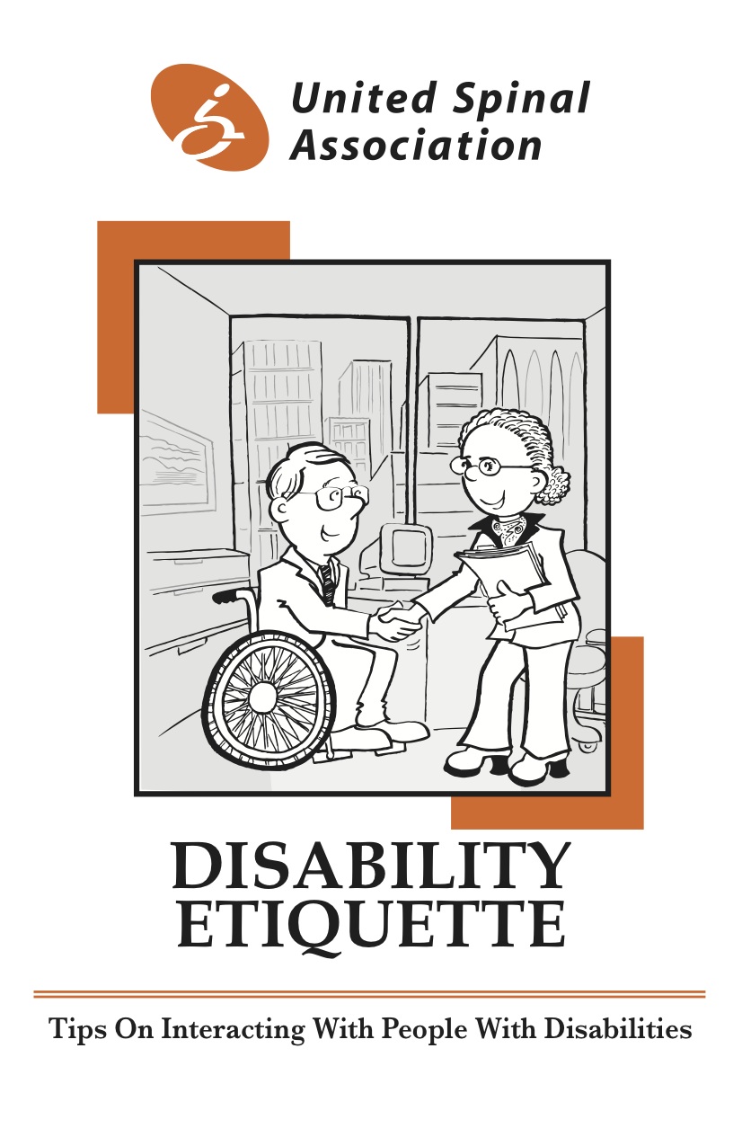 Cover of Disability Etiquette brochure, United Spinal